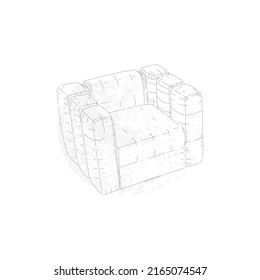 simple vector sketch of armchair  