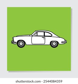 Simple Vector Sketch of a Classic Vehicle.