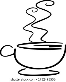 Simple vector sketch of hot drinks