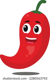 simple vector smile chili mascot