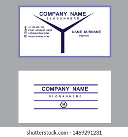 Simple vector smooth business card with rectangle - vector 