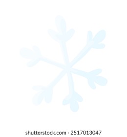 Simple vector snowflake isolated on white background. Snow. Winter and Christmas background texture