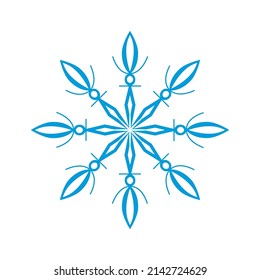 Simple vector snowflakes. Winter Christmas set. Snow vector.