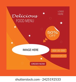 Simple vector social media post design template 