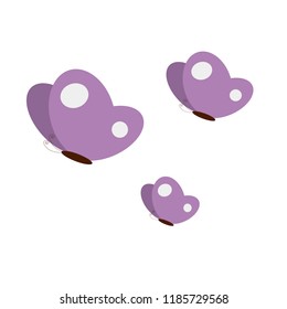 Simple vector of some lilac flying butterflies.