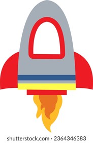 Simple vector space rocket with minimalist design 