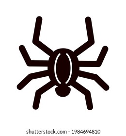 Simple vector spider icon. Black and white vector illustration of a venomous arthropod. Dangerous insect for humans