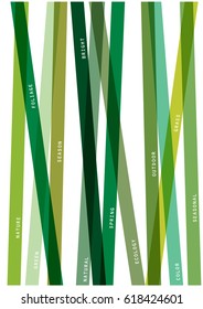 simple vector spring background with bright green stripes isolated on white background and place for your text