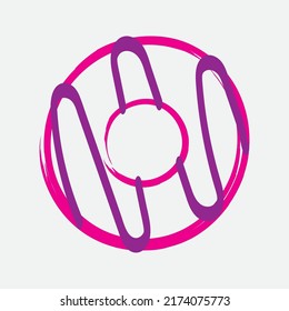 Simple Vector Sprinkle Donut Illustration 