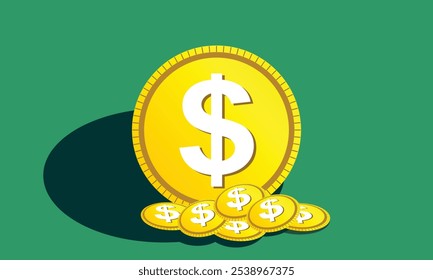simple vector stack of gold coins