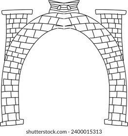 simple vector of a stone gate illustration