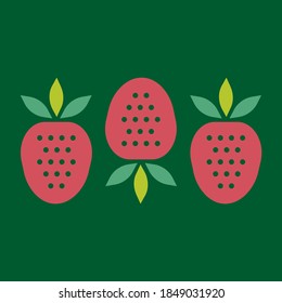 simple vector strawberry fruit icon