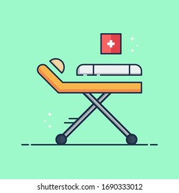 Simple Vector Stretcher Flat Illustration