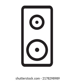 símbolo simple de subwoofer vectorial sobre fondo blanco.