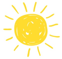 Simple Vector Sun Drawing In Flat Doodle Style For Icons And Summer Graphic Designs