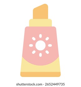 Simple vector of a sunscreen stick with a cap and body.