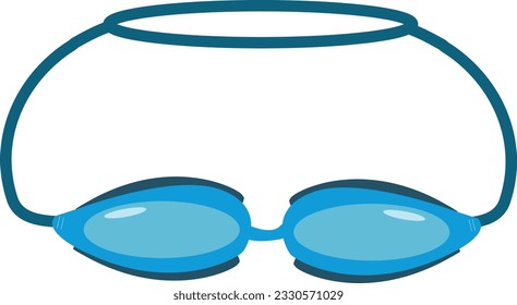 Simple vector swimming goggles in blue for icon or others