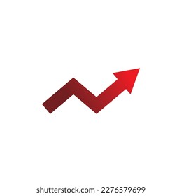 simple vector symbol of increase or growth of red data