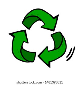 Simple Vector Symbol, Recycle, at white background
