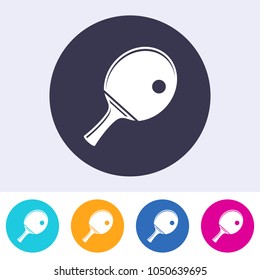 Simple vector table tennis symbol round colorful icons