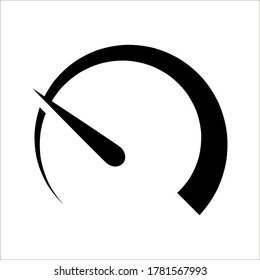 Simple vector tachometer, speedometer icon on white background