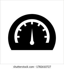 Simple vector tachometer, speedometer icon on white background
