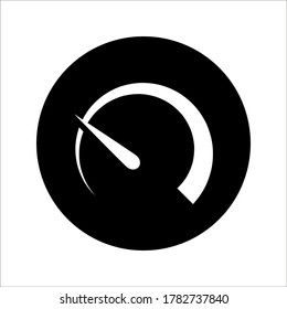Simple vector tachometer, speedometer icon on white background