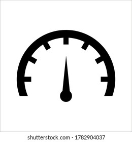 Simple vector tachometer, speedometer icon on white background