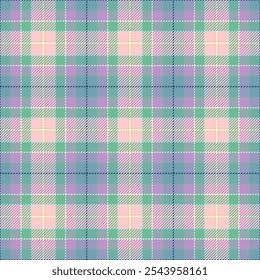 Diseño de tartán de Vector simple en colores dulces. Estampado a cuadros sin costuras en colores pastel para hombres y tela de decoración para el hogar