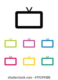 Simple vector television graphic set in various colors