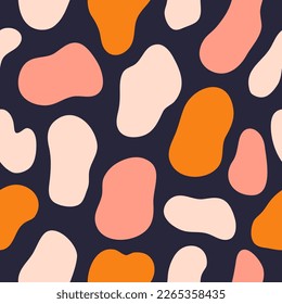 Simple vector texture with different organic shapes. Abstract seamless pattern in bright colors
