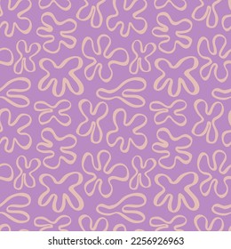 Simple vector texture with hand drawn ink shapes. Ink doodles seamless pattern. Organic shapes minimalistic background