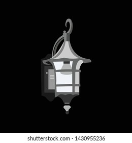 a simple vector that describes a very antique lantern ...