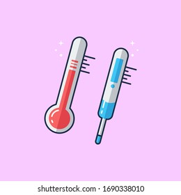 Simple Vector Thermometer Flat Illustration