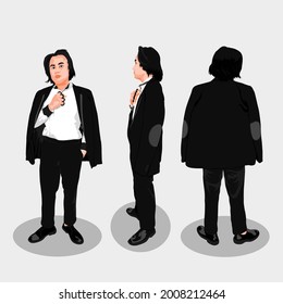 Simple vector three looks human style full body