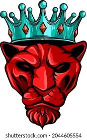 Simple Vector of Tiger with the Crown