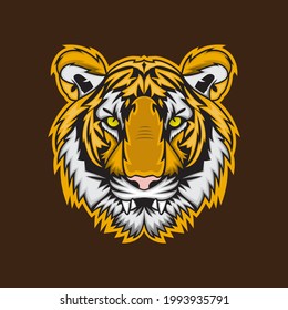 A simple vector tiger head shape