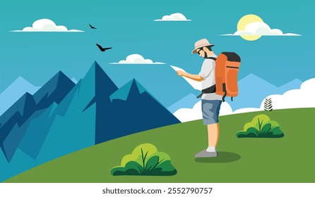 simple vector of tourist travel