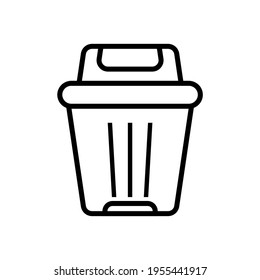 simple vector trash can on white background