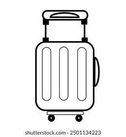 Simple vector of a travel suitcase in black and white.