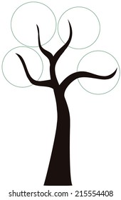 Simple vector tree with for four branches.