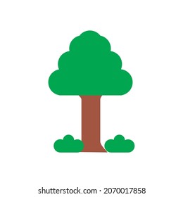 simple vector tree and grass
