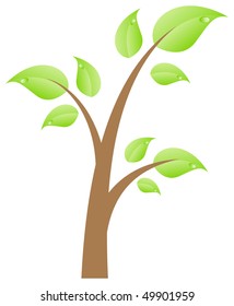Simple vector tree. For icons, logotypes or something. Isolated on a white.