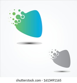 Simple vector triangle pixel design in flat style. Pixel technology sign symbol. Vector illustration EPS.8 EPS.10