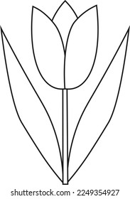 simple vector tulip icon for March 8th, women's day