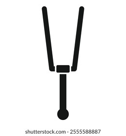 Simple vector of a tuning fork, a metallic device that resonates at a specific pitch when struck