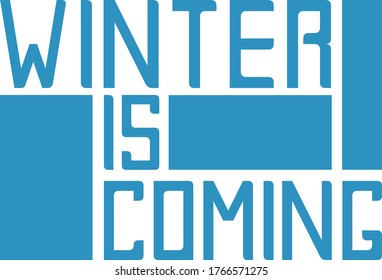 Simple Vector Typography Design of Winter in Blue