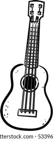 a simple vector Ukulele line art illustration