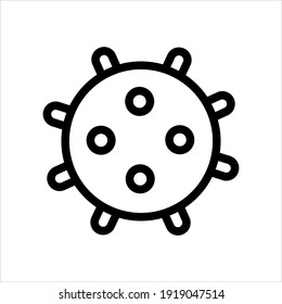 Simple vector virus icon. Coronavirus outline icon, Covid-19,  2019-nCoV