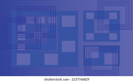 Papel de pared vector simple en tonos azules. Cuadrados de diferentes tamaños y tonos. Rellenar sólo cuadrados y bordes